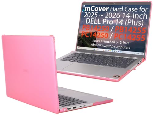 mCover Case ONLY Compatible for 2025-2026 14 Dell Pro 14 Plus PB14250 PB14255 and Pro 14 PC14250 PC14255 Windows PC (NOT Fitting Any Other Dell Models)- Pink
