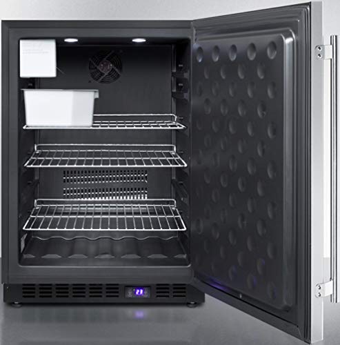 Summit 24” Freezer with Ice Maker, Built-in, Outdoor Freezer, 4.72 cu.ft. Capacity, Stainless Steel- SPFF51OSCSSIM on Fridge.com