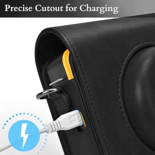 Funda protectora Rieibi Mini Shot 3 Retro de cuero PU negro miniatura 3