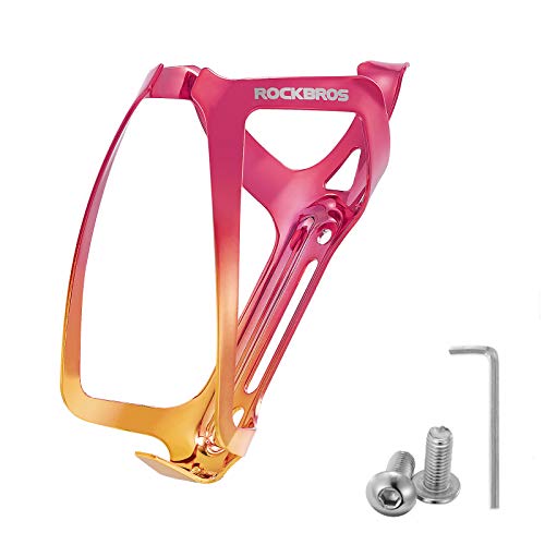 ROCKBROS Bike Water Bottle Holder - Lightweight Aluminum Bike Water Bottle Cage Brackets Adjustable Bicycle Cup Holder for MTB Road Bike