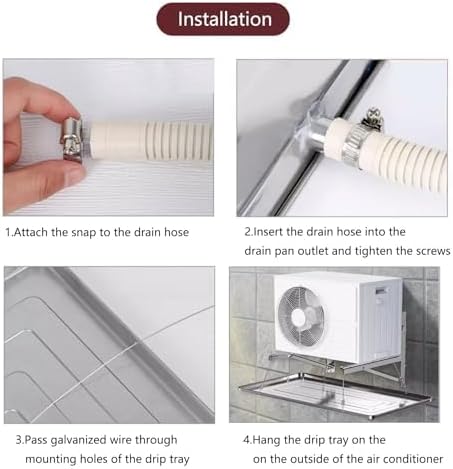 Durable Stainless Steel AC Drip Pan, Thickened Design for Window Air Conditioners, Prevents Water Leakage, Universal Fit, Essential HVAC Accessory for Home Comfort