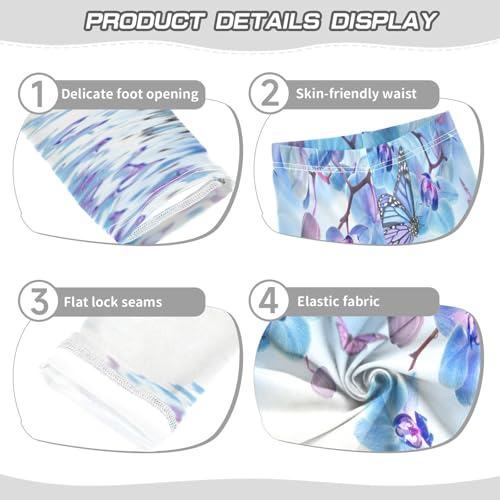 Toddler Girls Leggings Printed Yoga Pants Leggings Water Blue Butterfly for Kids3