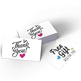 50 Thank You Gift Just for You Thanks Cards (3.5 x 2 Inches) for Online Retail Store Handmade Goods, Customer Package Inserts, Double-sided printing with different pattern