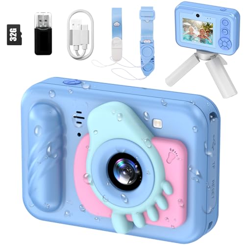 Cámara impermeable para niños, cámara subacuática para niños, cámara digital HD para niños pequeños con grabación de video 1080P, regalo ideal de cumpleaños de Navidad para niños y niñas de 3 a 12