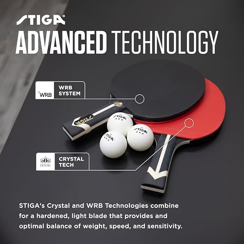 STIGA Premium 2‑Player Table Tennis Set – Includes 2 ITTF Approved Paddles, 3 White 3‑Star Ping Pong Balls & Carry Case