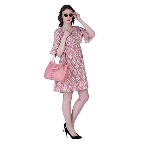 Image of DHRUVI TRENDZ Women's Knee-Length Dress | One Piece Dress for Women | Dresses for Women | Trendi Dress for Women | Dress