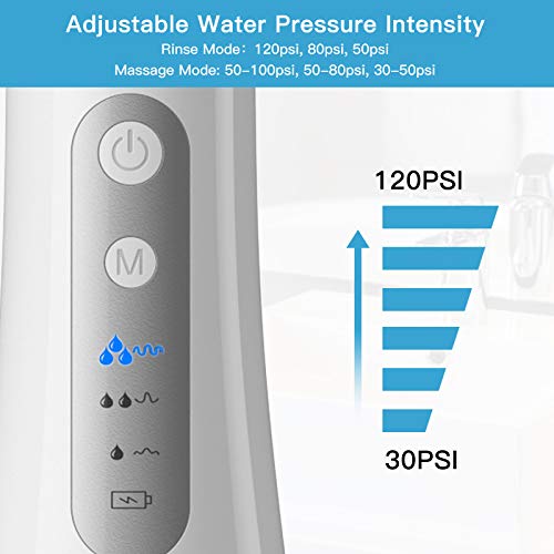 Water Flosser for Teeth, Professional Cordless Dental Oral Irrigator with 300ML Water Tank, 6 Mode, 6 Jet Tips, Portable and Rechargeable Waterproof Water Floosers For Home and Travel - Thumbnail 2