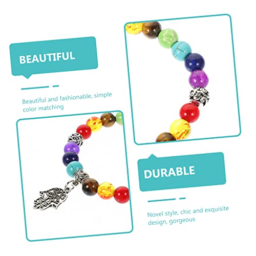 Operitacx Pulseira elástica pulseiras de pedras preciosas para mulheres, pulseira de ônix, pulseira