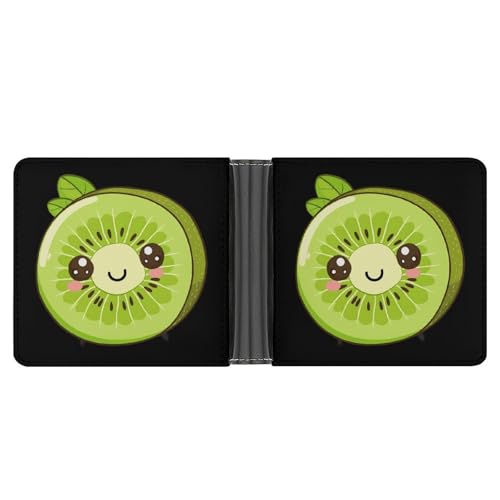Cute Kiwi Fruits Funny Billfold Wallet Credit Card Holder Slim Passcase Pouch Purse for Men Women