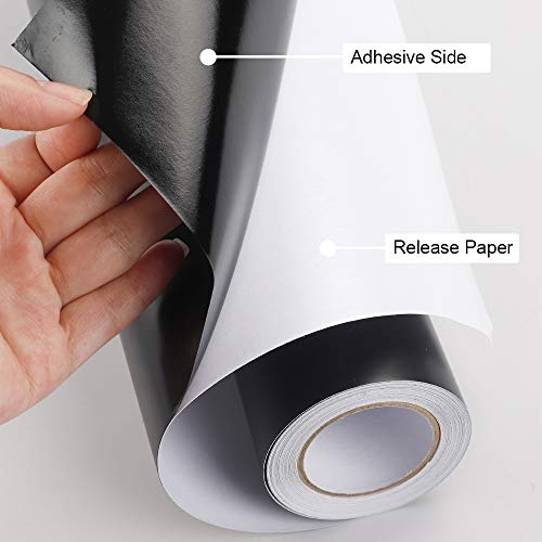 Sghuo Black Permanent Vinyl For Cricut, 12" X 20 Ft Permanent Adhesive Vinyl Rolls For Scrapbooking, Car Decal, Decor Sticker, Signs, Craft #TOP5