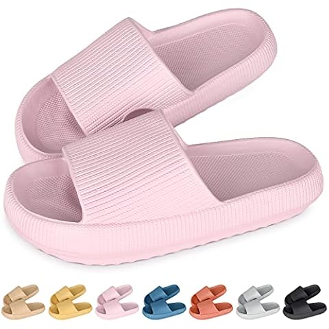 SHAINE Cloud Sliders Women Men Cozisliders Original Sliders Slippers Pool Sliders Summer Flip Flop Shower Bathing Pillow Sliders Slipper Pink 5.5/6.5 UK Cover