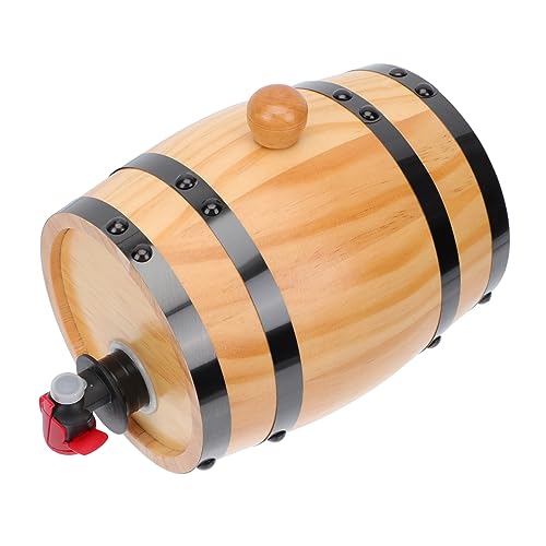 OFFSCH Barbecue Oak Whiskey Barrel Beer Dispenser Beer Cask Home Wine Bucket and Functional