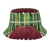 Baseball Basketball Fußball Hockey Eimer Hut Sommer Strand Hut Reise Sonne Fischer Hüte für Männer Frauen, American Football Field and Ball, One size