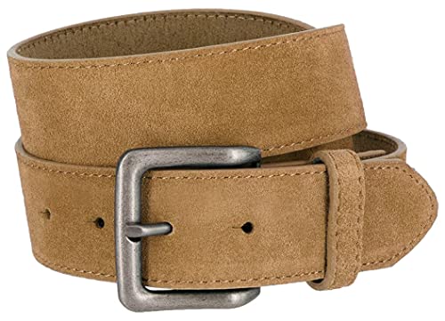 A399-BS066 Square Buckle Casual Jean Suede Leather Belt 1 1/2