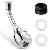 GAEVAZ® Aireador Grifo Cocina | Extensor Grifo Giratorio 360º para Cocina y Baño | Extensión con dos Modos Universal Fácil de Instalar (Aireador Plateado)