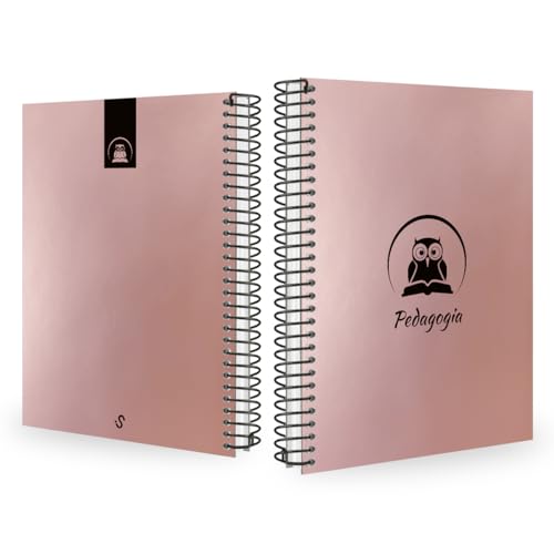 Caderno Colegial 10 Matérias Profissões Pedagogia (Rosê Gold)