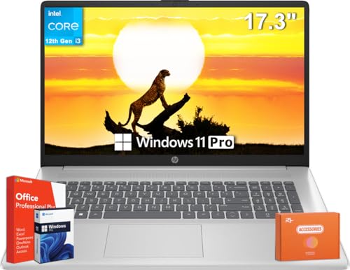 HP 17�C���`�r�W�l�X�m�[�g�p�\�R���AMicrosoft Office���U���C�Z���X�A17.3�C���`FHD IPS�X�N���[���AIntel i3-1215U�v���Z�b�T�[�A16GB DDR4 RAM�A512GB SSD�AIntel UHD�O���t�B�b�N�X�A�E�F