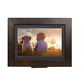 PhotoShare Friends and Family Smart Frame, Digital Photo, Send Pics from Phone to Frame, WiFi, 8 GB, Holds Over 5,000 Photos, HD, 1080P, iOS, Android (8', Espresso)