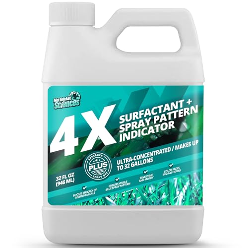 32oz 4X Spray Pattern Indicator Dye + Surfactant Makes 32 Gallons of Wetting Agent for Lawn & Turf Mark - Effective Spray Indicator Liquid Blue Dye for Marking Turf Easy to Mix & Apply