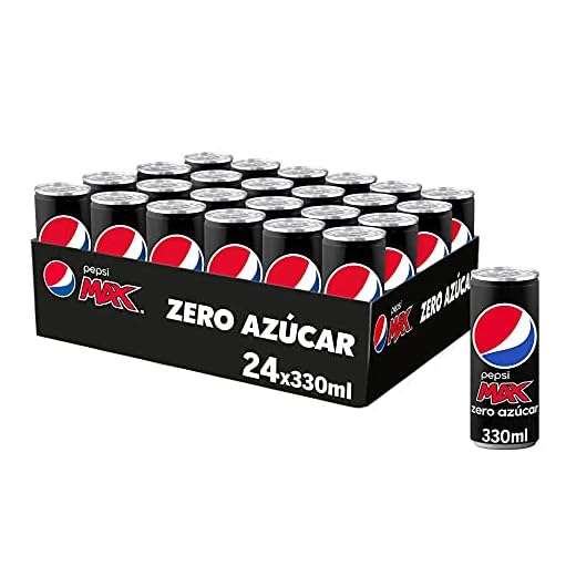 Pepsi MAX, Refresco de Cola Zero Azúcar, lata 330ml x 24