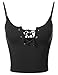 Made by Emma Cute Eyelet Lace up Cami Top with Adjustable Straps Black L
