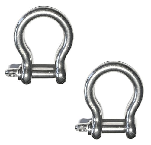 2 Pieces Stainless Steel 316 Forged Bow Shackle 1/2