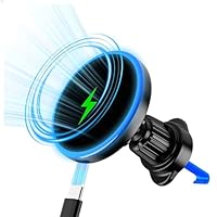 Magsafe Autohalterung, mit Kabellose Kfz-Ladefunktion 15W, handyhalterung auto, 360°,handyhalterung auto magnet, magsafe ladegerät Wireless Charger für iPhone 16 /15 /14 /13 /12 Series, auto zubehör