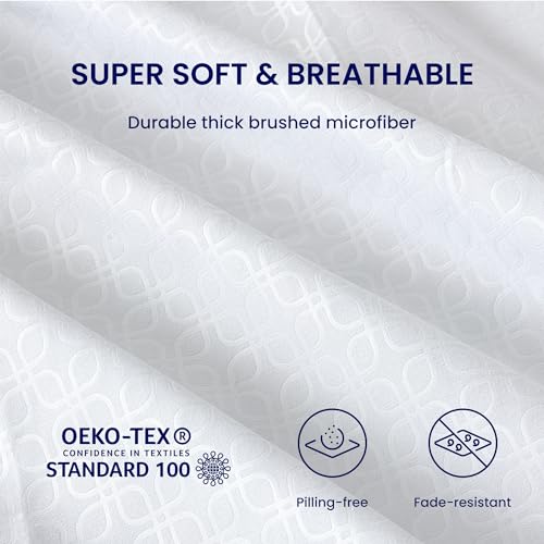 SLEEP ZONE Bedding Sheet Set, Ultra Soft Microfiber with Extra Deep Pockets, 4 Pieces Comfy Breathable and Cooling Sheet & Pillowcase Sets for Adults (White, King)