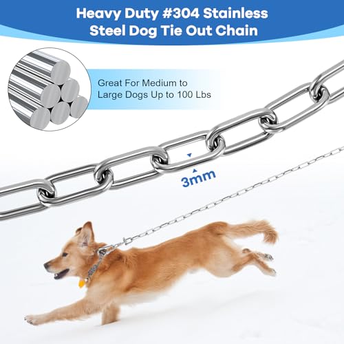 Satisfactorily Correntes de coleira para cães de aço inoxidável 304 elos de corrente de metal de 4,5