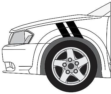 Dodge Avenger Hash Mark Stripes Grand Sport Fender Bar Decals