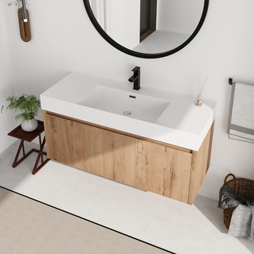 GLORAFIN 48 Inch Floating Vanity, 48'' Bathroom Vanity with Sink,Single