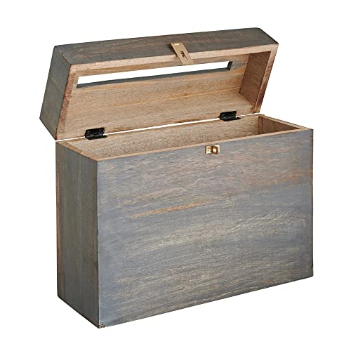 Eximious India Wedding Card Box with Card Slit and Lock 12"X10"X4.5"- Gift Wishing Well Card Box for Weddings, Receptions, Birthdays, Graduations, Baby Showers, Honeymoon Funds (Gray) - Thumbnail 3