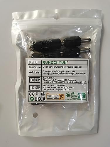 RUNCCI-YUN 12szt 5.5 x 2.1mm DC Power Adapter, Męski na męski zasilacz DC,Żeński na żeński adapter DC