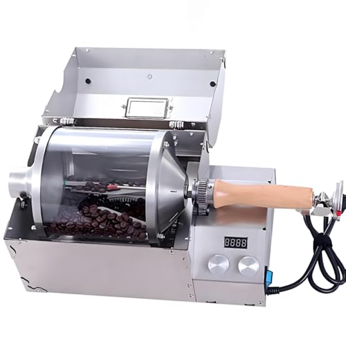 Machine À Cuire Les Grains De Café, Torréfacteur Automatique 100-300 ℃ avec Thermomètre, Vitesse Réglable 10-60 TR/Min, pour La Cuisson des Grains De Café, des Fruits Secs, du Pop-Corn
