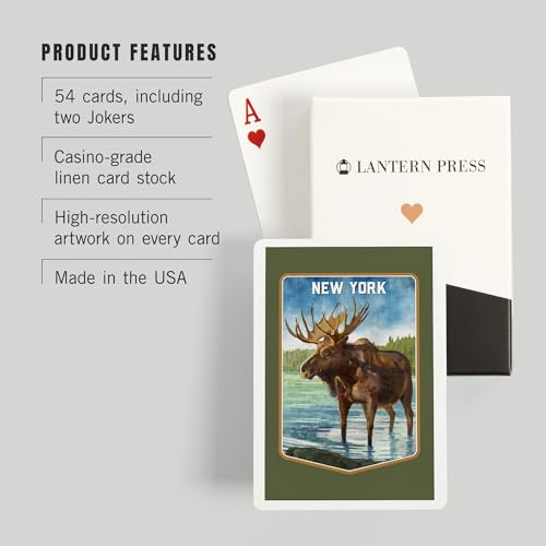 Baraja de cartas póker con diseño acuarela alce miniatura 3