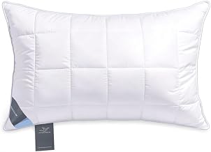 Luxury Natural Feather & Down Pillow 19x29 Inch Medium-Soft Support | Downproof dual-layer cover, ideal back/side sleepers. Balanced support. Pack of 1. Luxury quality.
