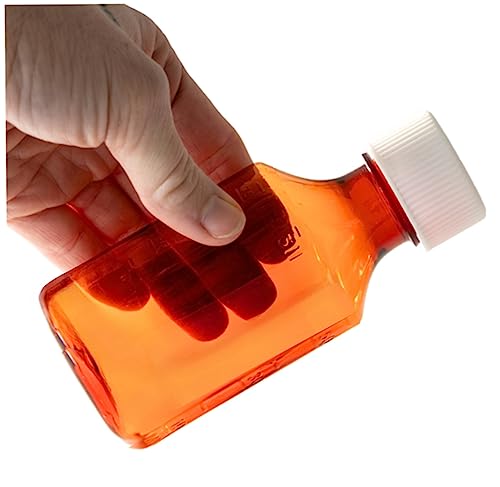 Plastic Amber Liquid Medicine Bottles With Child Resistant Caps 4 Oz Pack Of 5 Oval Pharmaceutical Prescription Dispensing Bottle With Safety Lids - Light-Sensitive Pharmacy Container (4Oz. 5 Pack) #TOP2