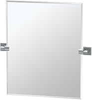 Vista 36 de Gatco 5679SM - Espejo rectangular sin marco, 24 pulgadas, latón cepillado negro mate combinado