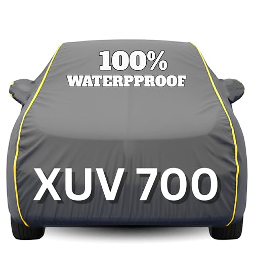 Image of Waterproof Car Body Cover - 100% Water Proof Custom Fit New Car Covers, Outdoor Full Protecting Cover for XUV 700 (All Models) with Free Storage Bag - UV, Rain & Dust, All Weather Protection