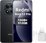 XIAOMI REDMI Note 15 Pro 4G Smartphone da 12+512GB, Batteria da 6500 mAh, Fotocamera da 200 MP, Display AMOLED FHD+ da 6,77 pollici, Nero, Included 67 W Charger