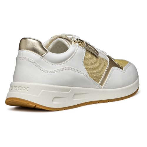 Geox Baskets D Bulmya B pour Femme, Lt Gold White, 39 EU