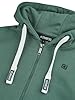 riverso RIVNoah Men's Sweat Jacket with Hood Zip Regular Fit Hooded Jacket Hoodie Brown Red Blue Black Green Grey Beige S M L XL XXL 3XL 4XL 5XL, Forest green, L #3