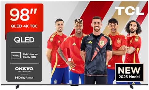 TCL 98T8C Televisor 98 Pulgadas QLED 4K Smart TV, 144Hz FreeSync ...