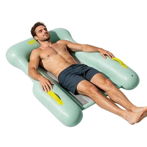 Chaise flottante pour piscine avec support anti-basculement à trois côtés pour un bronzage serein
