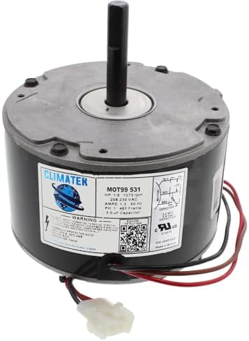 ClimaTek 1/5 HP Condenser Fan Motor - Upgraded Replacement For Emerson K55HXNTL-4884, K55HXJGH-2667