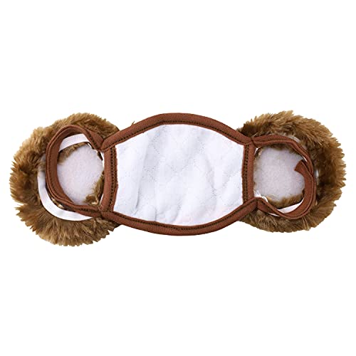 Image of Trendy Apparel Shop Kids Winter Animal Face Breathable Bear Fur Mask & Earmuffs