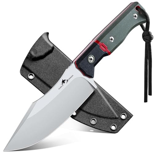 Purple Dragon Outdoor Knife for Skinning - Drop Point Skinning Knife Green