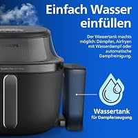 Philips Steam Airfryer 5000 Series Heißluftfritteuse mit Dampfgar-Funktion, Steam, Airfry, SteamFry, 7.2 L, Sichtfenster, PFAS-freie Keramikbeschichtung, automatische Dampfreinigung (NA540/00) – Ansicht 7