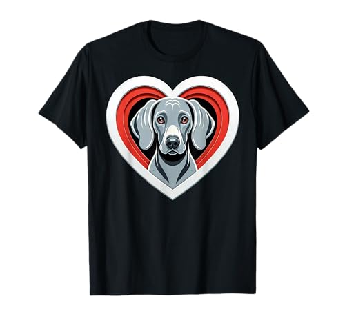 Simpatica arte Weimaraner per qualsiasi cane mamma o proprietario, con un adorabile cucciolo Weimaraner in un grande cuore rosso. Per tutti gli amanti del 