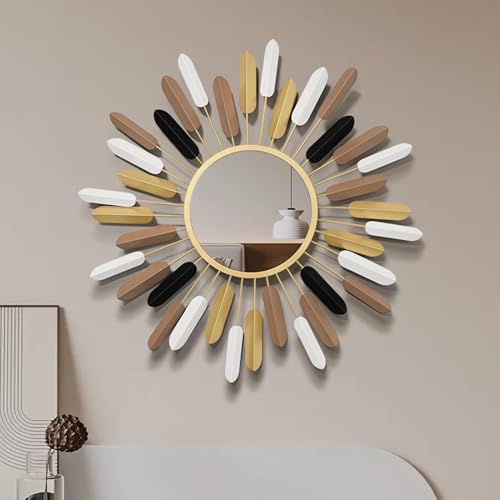 HEBOIX Sunburst Wall Decor Gold Sunburst Mirror,30”Gold Decorative Mirrors for